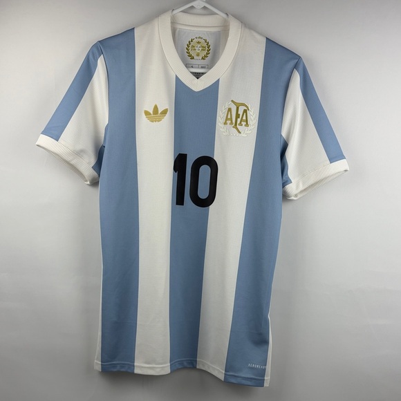 adidas Other - Adidas Argentina Messi #10 Jersey AFA Anniversary Blue White Gold NWT Men’s S